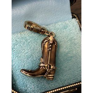 JUICY COUTURE BROWN COWBOY BOOT CHARM RARE W/BLUE LINED BOX